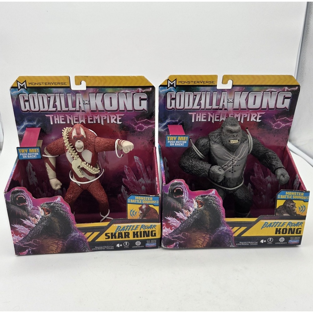 Godzilla X Kong: The New Empire Battle Roar Skar King Action Figure Toy Lot Of 2